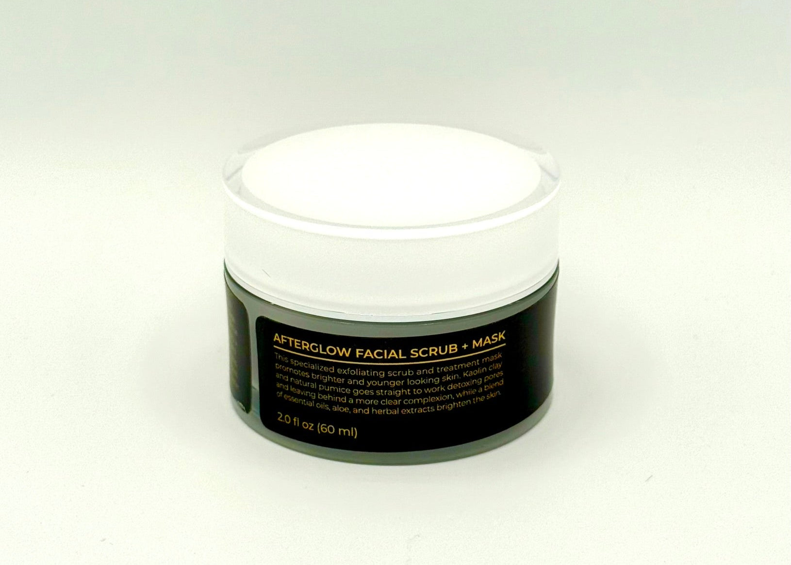 Jar of Afterglow Facial Scrub & Mask on a white background