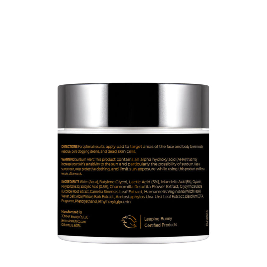 Flawless Exfoliating Pads - Ingredients & Directions